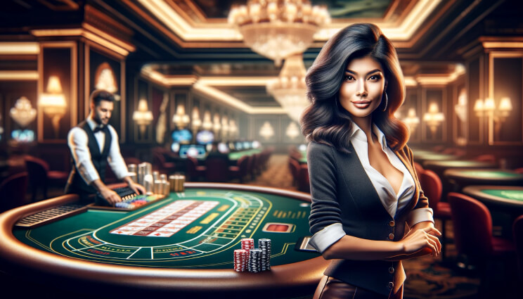 Experience the game with a live dealer